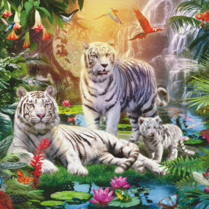 Ravensburger pusle 1000 tk: Valge tiigri perekond - pilt 2