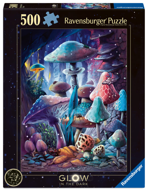 Ravensburger pimedas helendav pusle 500 tk: seened kuuvalguses