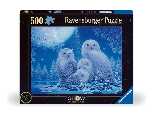 Ravensburger pimedas helendav pusle 500 tk: öökullid kuuvalgel