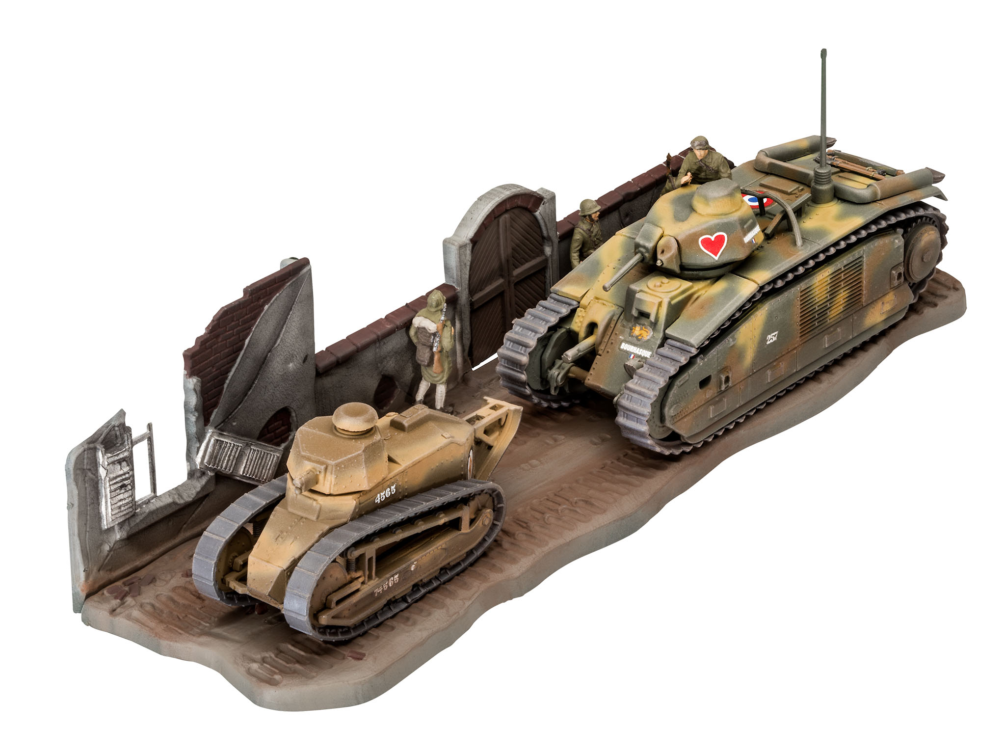 Revell liimitav mudel Char. B.1 bis & Renault FT.17 1:76 - Image 2