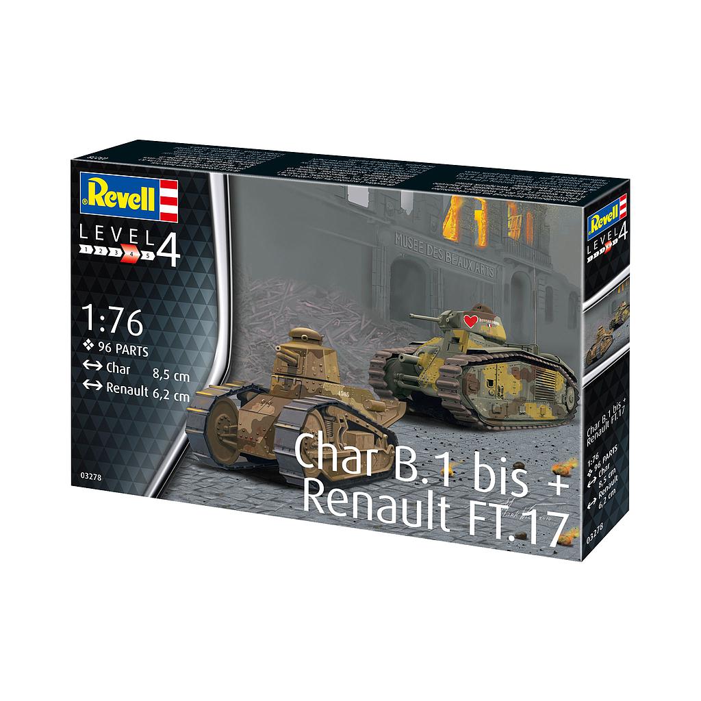 Revell liimitav mudel Char. B.1 bis & Renault FT.17 1:76 - Image 4