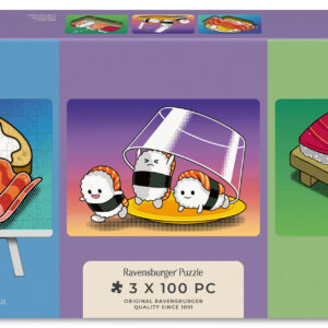 Ravensburger pusle 3x100 tk molbertiga: Kawaii hommiku-, lõuna- ja õhtusöök